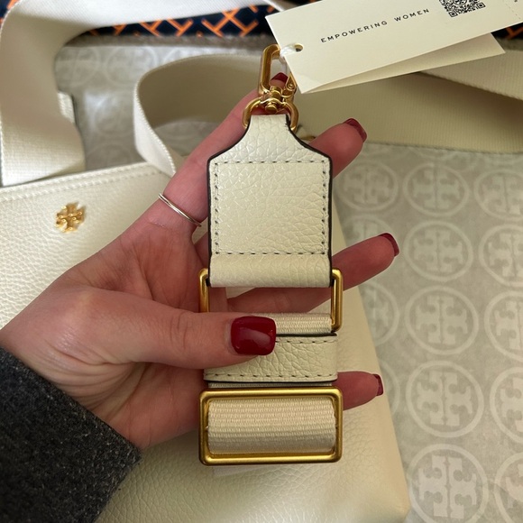 Tory Burch Blake Swingpack Crossbody Bag New Ivory Gold White - Picture 2 of 11